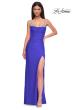 Picture of: Ruched Long Prom Dress with Rhinestone Bra Style Top in Royal Blue, Style 32939, Detail Picture 5