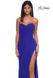 Picture of: Simple Net Prom Dress with High Slit and Flattering Ruching in Royal Blue, Style: 33018, Detail Picture 5