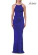 Picture of: Fitted Jersey Gown with Open Back and Ruching in Royal Blue, Style: 33644, Detail Picture 5