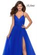 Picture of: Long Tulle Prom Dress with Criss Cross Bodice Detail in Royal Blue, Style: 28893, Detail Picture 6