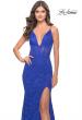 Picture of: Unique Stretch Lace Prom Dress with Sheer Bodice in Royal Blue, Style: 31249, Detail Picture 6