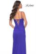 Picture of: Net Jersey Ruched Dress with Rhinestone Fishnet Detail on Bust in Blue, Style: 32219, Detail Picture 6