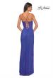 Picture of: Fishnet Rhinestone Fitted Dress with Bustier Top and High Neckline in Royal Blue, Style: 32446, Detail Picture 6