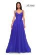 Picture of: A-line Prom Dress with Tulle Skirt and Rhinestone Belt in Royal Blue, Style 32656, Detail Picture 6