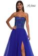 Picture of: Strapless A-line Dress with Full Rhinestone Top in Royal Blue, Style: 32690, Detail Picture 6