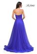 Picture of: Strapless A-line Tulle Dress with Floral Waist Detail in Royal Blue, Style 32789, Detail Picture 6