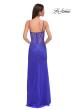 Picture of: Fitted Net Dress with Rhinestones and U Slit in Royal Blue, Style 32840, Detail Picture 6