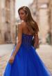 Picture of: Strapless Lace Corset Tulle Gown with Slit in Royal Blue, Style: 33363, Detail Picture 6