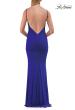 Picture of: Fitted Jersey Gown with Open Back and Ruching in Royal Blue, Style: 33644, Detail Picture 6