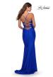 Picture of: Long Prom Dress with Knotted Detail and Lace Up Back in Royal Blue, Style: 28574, Detail Picture 7
