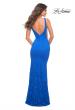 Picture of: Chic Stretch Lace Gown with Deep V Neckline in Royal Blue, Detail Picture 7