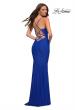 Picture of: Jersey Gown with Bustier Top and Lace Up Back in Blue, Style: 30491, Detail Picture 7
