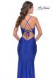 Picture of: Rhinestone Ruched Jersey Prom Dress with Lace Up Back in Royal Blue, Style: 31201, Detail Picture 7