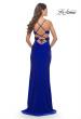 Picture of: Criss Cross Cut Out Rhinestone Jersey Dress in Royal Blue, Style: 31399, Detail Picture 7