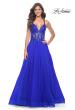 Picture of: Tulle A-Line Gown with Sheer and Beaded Lace Detail in Royal Blue, Style: 31471, Detail Picture 7