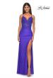 Picture of: Jersey Prom Dress with Illusion Sides and V Neckline in Royal Blue, Style: 32139, Detail Picture 7
