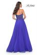Picture of: A-Line Tulle Prom Dress with Rhinestone Fishnet Bodice in Blue, Style: 32216, Detail Picture 7