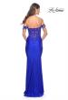 Picture of: Sheer Lace Bodice with Off the Shoulder Straps and Jersey Skirt Gown in Royal Blue, Style: 32302, Detail Picture 7