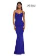 Picture of: Net Jersey Prom Dress with Lace Neckline Detail in Royal Blue, Style: 32357, Detail Picture 7