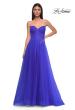 Picture of: Strapless A-line Tulle Dress with Floral Waist Detail in Royal Blue, Style 32789, Detail Picture 7