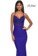 Picture of: Lovely Ruched Jersey Dress with Sequin Lace Beaded Bodice in Royal Blue, Style: 32920, Detail Picture 7