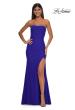 Picture of: Strapless Jersey Dress with Lace Up Back and Rhinestone Neckline in Royal Blue, Style: 32931, Detail Picture 7