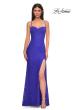 Picture of: Fitted Stretch Lace Dress with Scallop Neckline in Royal Blue, Style 32933, Detail Picture 7