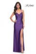 Picture of: Rhinestone Jersey Dress with Slit and Ruching in Purple, Style: 32317, Main Picture
