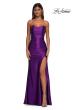 Picture of: Strapless Stretch Satin Dress with Sheer Corset Back in Royal Purple, Style: 32649, Detail Picture 8