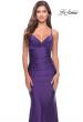 Picture of: Embellished Rhinestone Jersey Long Dress with Lace Up Back in Royal Purple, Style: 30996, Detail Picture 9