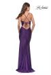 Picture of: Rhinestone Ruched Jersey Prom Dress with Lace Up Back in Royal Purple, Style: 31201, Detail Picture 9
