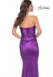 Picture of: Strapless Stretch Satin Dress with Ruching in Purple, Style: 32300, Detail Picture 10