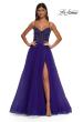 Picture of: Beautiful A-line Prom Dress with Rhinestone Encrusted Corset Top in Royal Purple, Style: 32754, Detail Picture 12