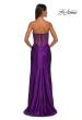 Picture of: Strapless Stretch Satin Dress with Sheer Corset Back in Royal Purple, Style: 32649, Detail Picture 15