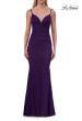 Picture of: Lace Fitted Gown with Ruched Bodice and Sheer Back in Royal Purple, Style: 33443, Detail Picture 16