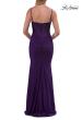 Picture of: Lace Fitted Gown with Ruched Bodice and Sheer Back in Royal Purple, Style: 33443, Detail Picture 17