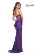 Picture of: Sweetheart Strapless Jersey Gown with Lace Sheer Bodice in Royal Purple, Style: 32254, Back Picture