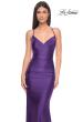 Picture of: Fitted Long Jersey Prom Dress with Ruching and Lace Up Back in Royal Purple, Style: 31618, Detail Picture 20