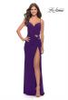 Picture of: Net Jersey Dress with Cut Outs and High Slit in Royal Purple, Style: 31124, Detail Picture 1