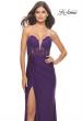 Picture of: Long Dress with Jersey Skirt and Lace Illusion Bodice in Royal Purple, Style: 31182, Detail Picture 1