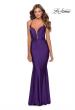 Picture of: Long Prom Dress with Knotted Detail and Lace Up Back in Royal Purple, Style: 28574, Detail Picture 3