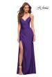 Picture of: Jersey Gown with Wrap Style Front and Rhinestones in Royal Purple, Style: 30465, Detail Picture 3