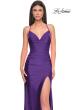 Picture of: Ruched Jersey Prom Dress with Slit in Jewel Tones in Royal Purple, Style 31130, Detail Picture 3