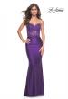 Picture of: Sweetheart Strapless Jersey Gown with Lace Sheer Bodice in Royal Purple, Style: 32254, Detail Picture 3