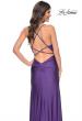 Picture of: Rhinestone Jersey Dress with Slit and Ruching in Purple, Style: 32317, Detail Picture 4