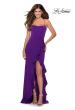 Picture of: Ruffle Prom Dress with Scoop Neck and Lace Up Back in Royal Purple, Style: 28294, Detail Picture 5