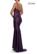 Picture of: Rhinestone Sheer Lace Bodice Prom Dress with High Slit in Royal Purple, Style: 33627, Detail Picture 5