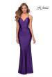 Picture of: Form Fitting Jersey Dress with Ruching and Strappy Back in Royal Purple, Style: 27501, Detail Picture 6