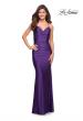 Picture of: Sparkle Rhinestone Long Jersey Prom Dress in Royal Purple, Style: 30413, Detail Picture 6