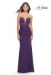 Picture of: Long Dress with Jersey Skirt and Lace Illusion Bodice in Royal Purple, Style: 31182, Detail Picture 6
